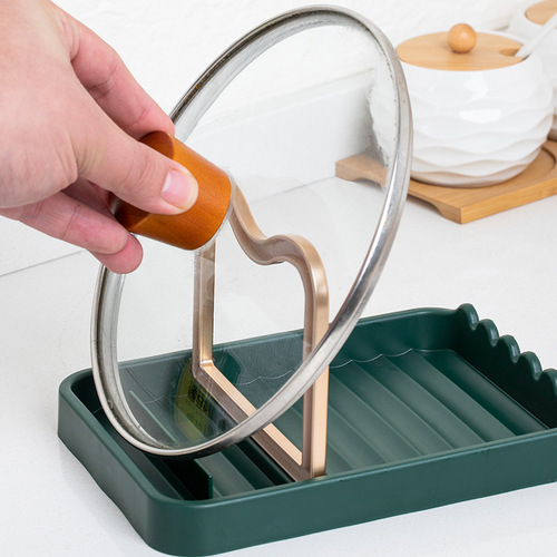 Kitchen pot cover rack countertop sitting foldable storage rack for spoon cooking spatula spatula rack holder storage artifact