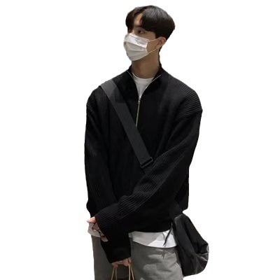 韓国版の秋の半ファスナーの外はセーターの男性の格好が良いです。|undefined