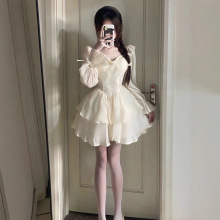 温柔风法式初恋甜美连衣裙子仙女收腰气质高级感小众公主短裙春季
