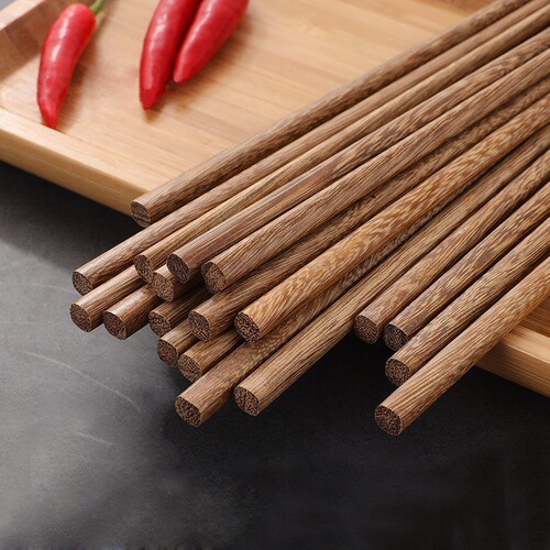 Chicken Wing Wood Solid Wood Extended Chopsticks Household Business Hotel Hot Pot Wood Chopstick Set Red Sandalwood Fast Chopsticks Street Stall Wholesale