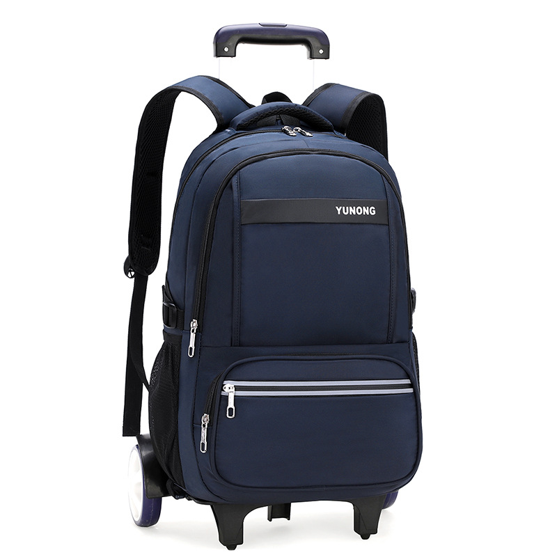 Una pieza de entrega de pescado natural mochila de gran capacidad de seis ruedas escalera estudiante de escuela primaria y secundaria mochila imprimible LOGO