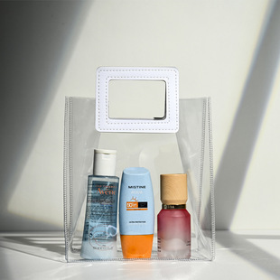 in stock PVC Handbag Transparent High-end Sense Wedding Candy Accompanying Gift Bag Laser Gift Bag Hand Cosmetic Bag