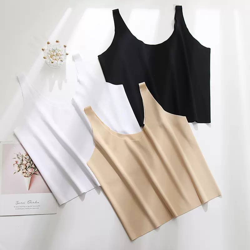 冰丝内搭运动无痕小背心性感露肚脐瑜伽打底韩版内衣夏季薄款裹胸