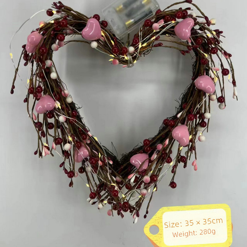Simulación transfronteriza Decoraciones de guirnaldas de amor para el día de San Valentín Diseño de ambiente de regalo para el día de San Valentín Guirnalda de amor para colgar en la puerta_voghion.com