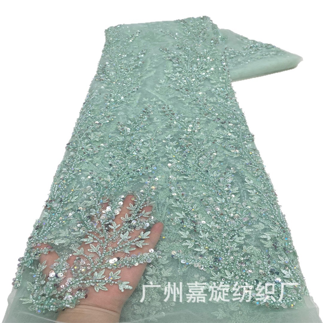 Inventario industrial pesado bordado sequinilla tubo de perlas bordado vestido de boda tela de bordado tela de rendimiento vestido de bordado image 6