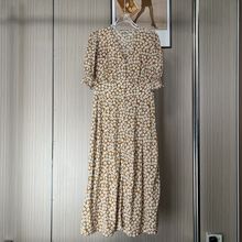 9087撤柜ATU碎花夏季连衣裙长款女装气质收腰短袖2025新款裙子