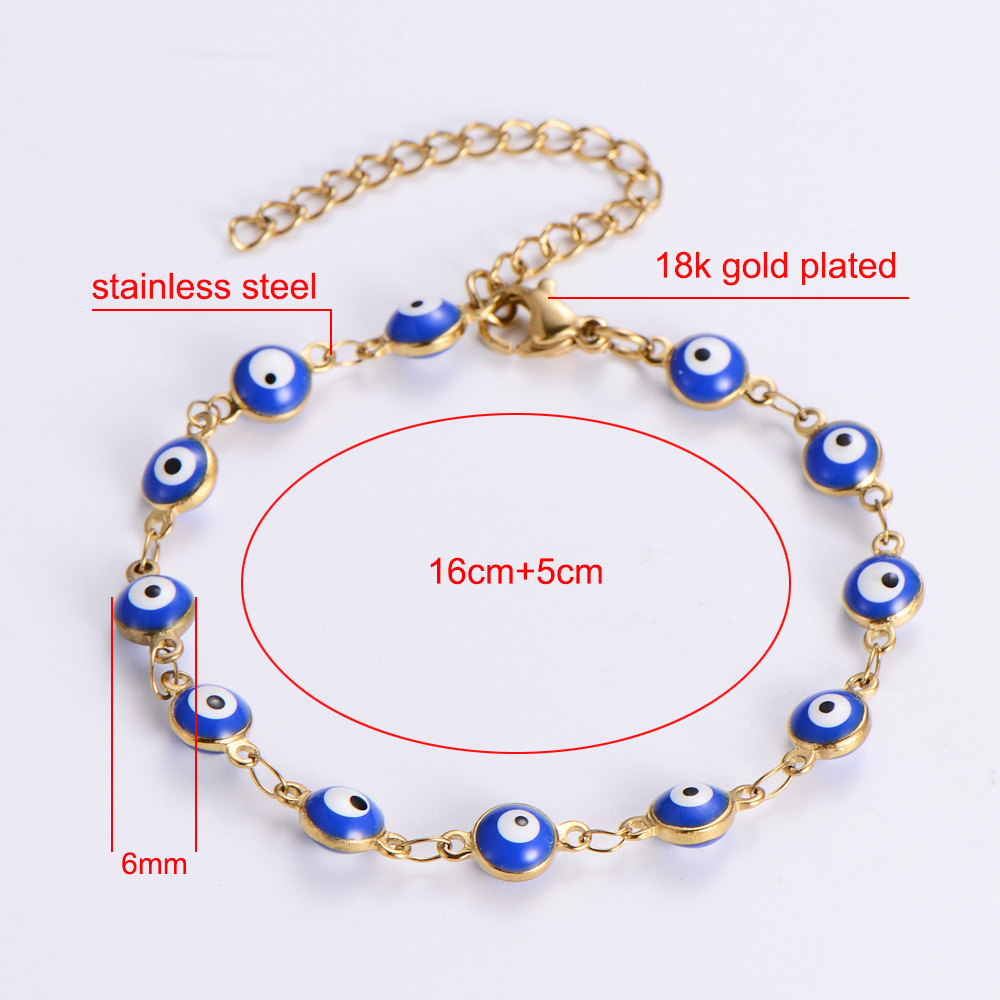 Fashion Devilu0027S Eye Titanium Steel Enamel Bracelets 1 Piece