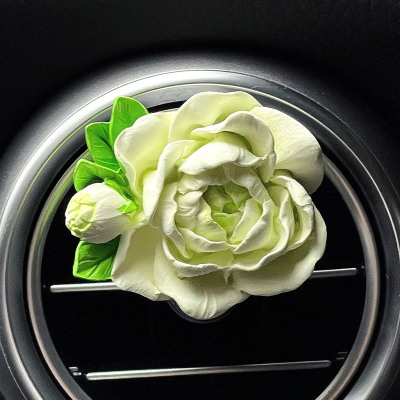 ジャスミン車のアロマセラピー車のエアコンの吹き出し口の装飾ディフューザー石の香りの花車のインテリアアクセサリー女性用|undefined