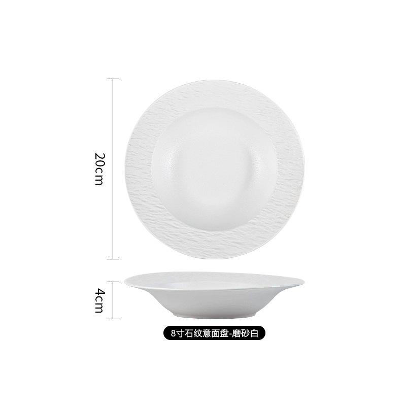 Juego de platos de alta gama en blanco y negro japonés personalizado exportación transfronteriza tazón de cerámica plato de comida occidental plato de fiador vajilla de cerámica