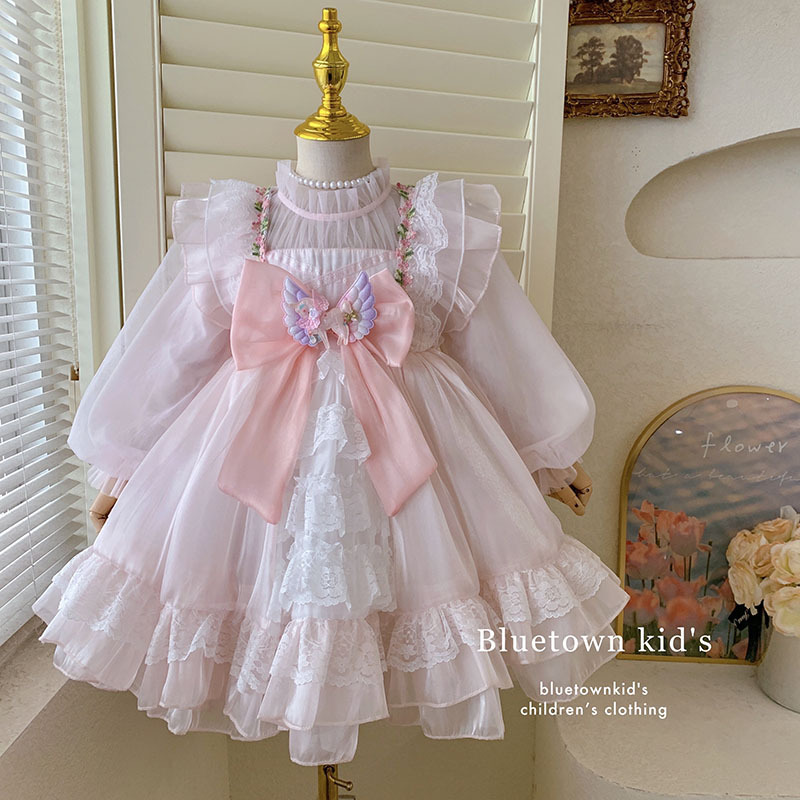 Girl's dress Spring and Autumn New Style Girl's Super Good-looking Unicorn Princess Dress Children's Puffy Mesh Dress