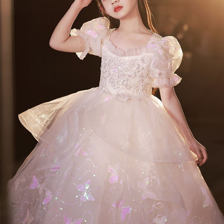 Abito da festa da principessa per bambine, elegante abito formale per recital di pianoforte, presentazioni ed eventi speciali. Abbigliamento per neonate (0-3 anni)._voghion.com