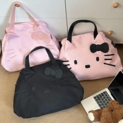 2025新款猫咪旅行包大容量旅行必备收纳袋可爱少女手提行李收纳包