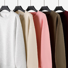 美式百搭套头卫衣男秋冬圆领加绒加厚保暖打底衫内搭长袖上衣批发