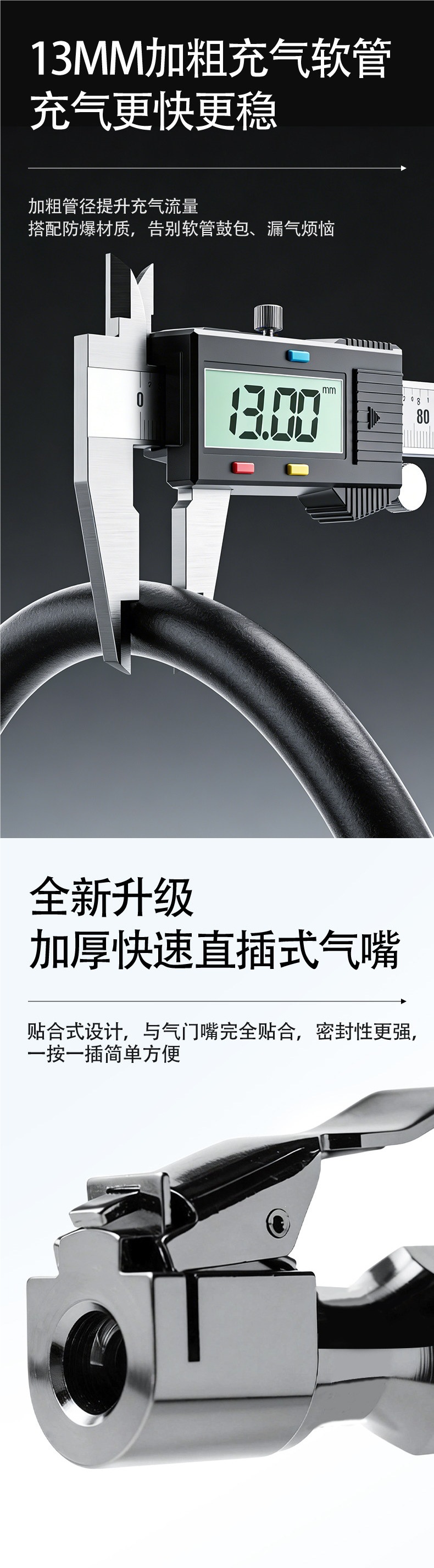 Car tire inflation pressure gauge, digital tire pressure display, inflating pump gauge, tire pressure gun, electronic inflating gauge