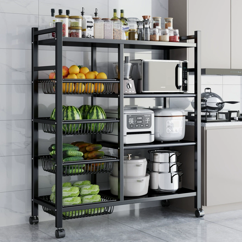 Полка для кухонной стойки на полу Многослойная микроволновая печь Многофункциональная стойка для хранения Полка для домашнего духовки