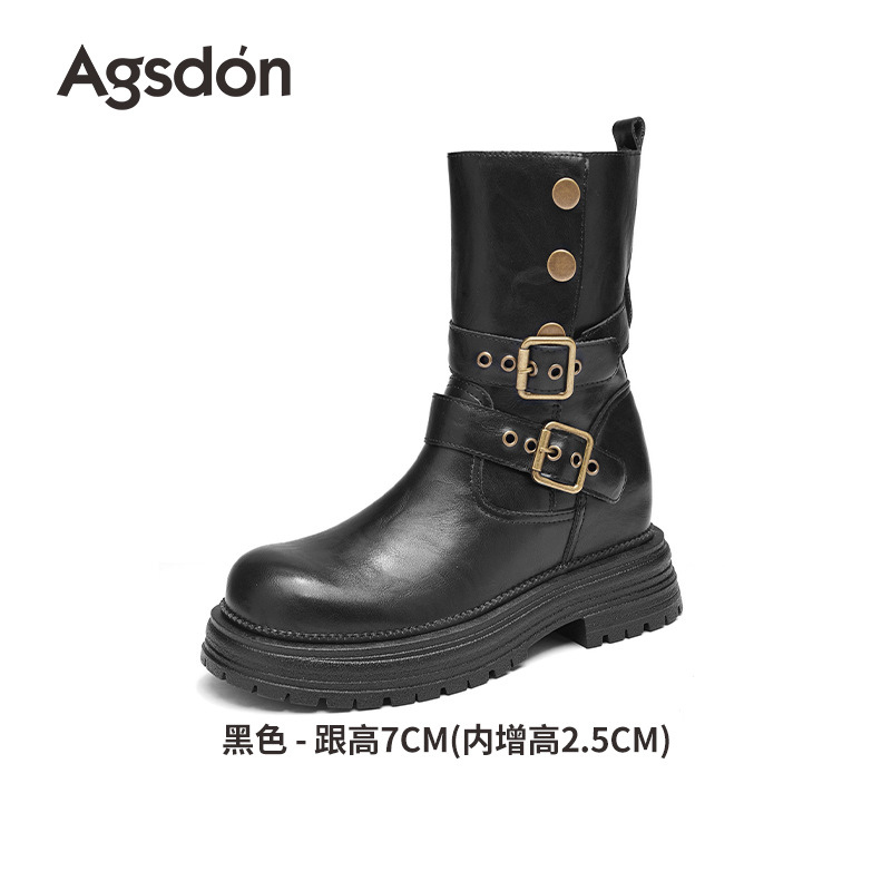 El león antiguo Martin botas de tacón alto para mujeres 2025 nuevo otoño grueso Meirard estilo inglés botas vaqueras occidentales