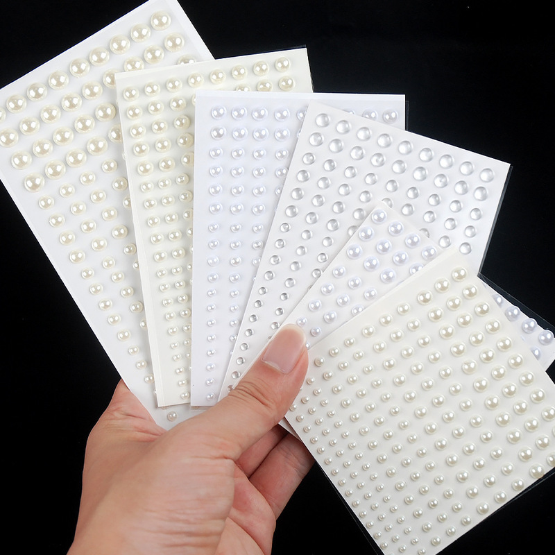 Self-Adhesive Flat-Back Pearl Stickers for Bridal Photos, Stage Face Decoration, Tear-Shaped Rhinestones for Nail Art, DIY Handmade Decoration
