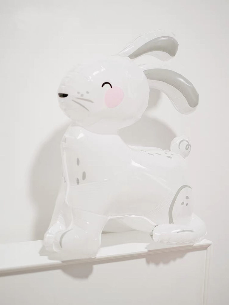 3D Three-dimensional Sitting Rabbit Aluminum Balloon