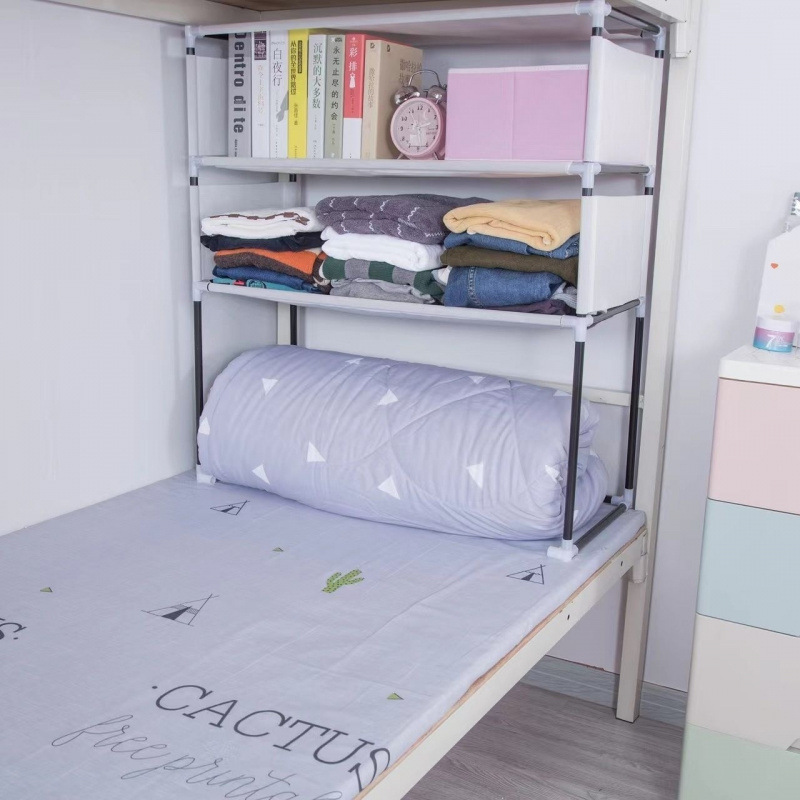 寮の必需品、二段ベッドキャビネット、学生寮の上段収納ラック、ベッドワードローブ、ベッドサイド収納、シンプル|undefined