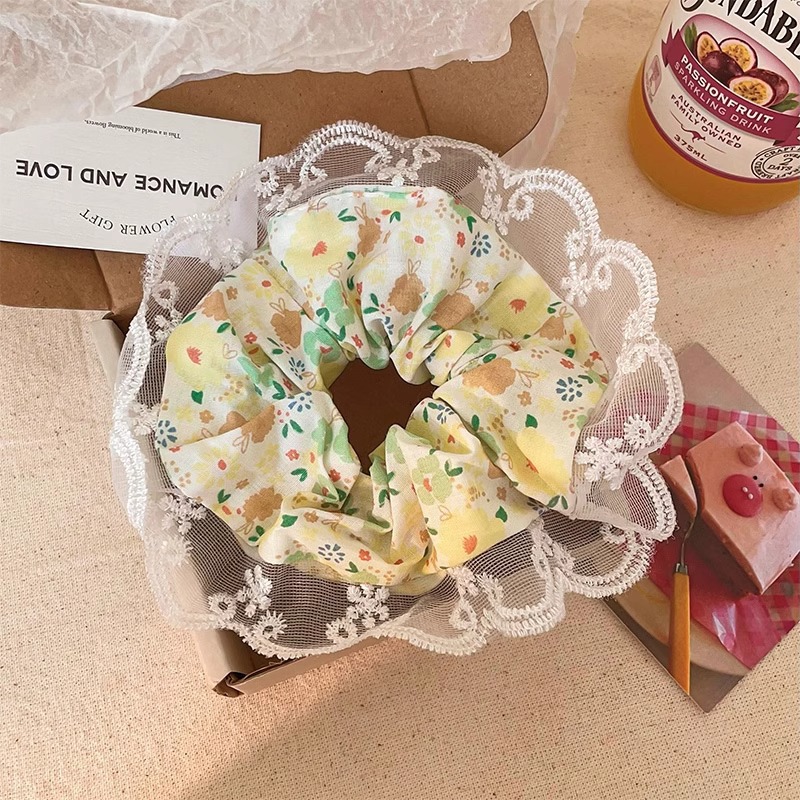 Coreano de alta calidad collar de cabello para mujeres de verano cabello de cola de caballo arco de encaje tocado de alta elasticidad