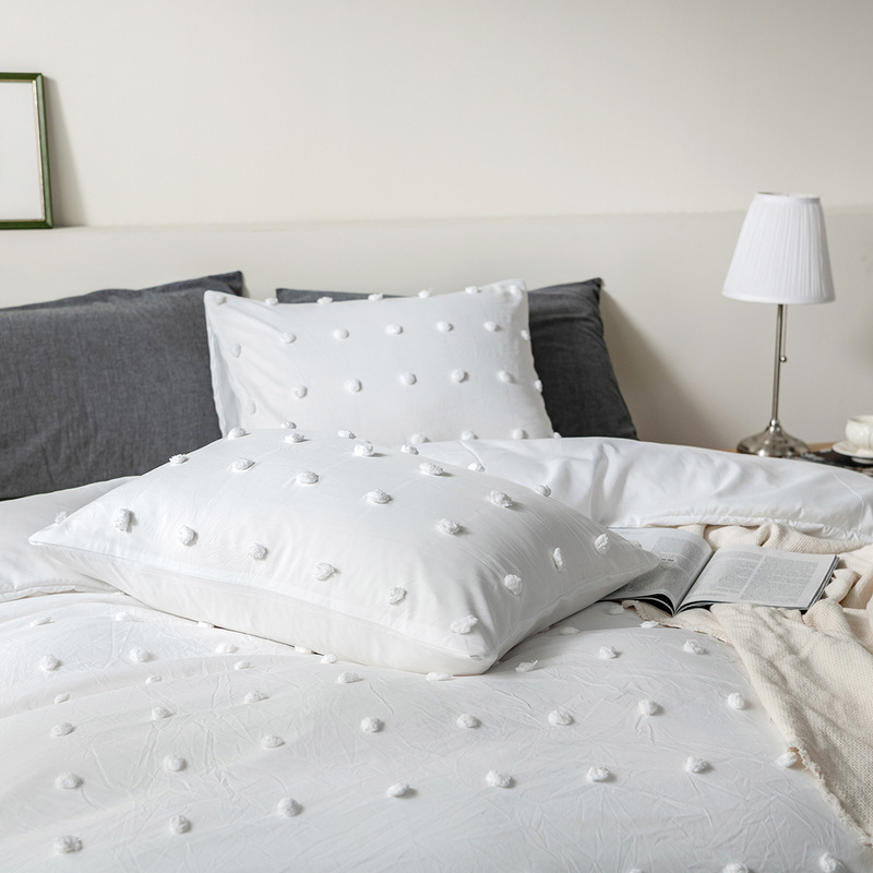 Bedding supplies, cut flowers, solid color, three-dimensional ball technology, bedding set, home textile, USA_voghion.com