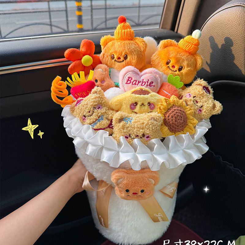 Christmas Gift Kuromi Doll Cartoon Bouquet Plush Eternal Flower Birthday Gift for Girls, Friends, and Besties