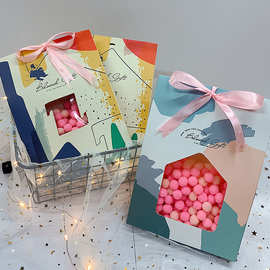 定制结婚用喜糖卡纸盒手拎伴手礼品纸盒新人伴手礼礼盒彩色卡纸盒