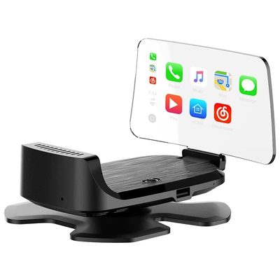 Upgraded Bluetooth Wireless Apple Carplay Portable Screen Projection Remote Control Navigation Universal Car Hud Display (Car Convenient GPS Navigation) - package-one-black