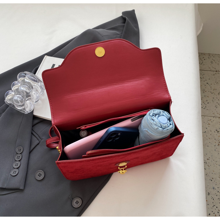 Borsa a tracolla in velluto rosso retro piccola borsa a mano sposa_voghion.com