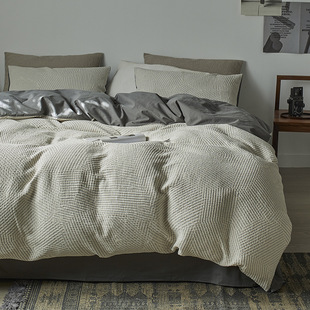 Quiet Style Naked Sleeping Cotton Bed Four-piece Set Cotton 2024 New Soft High-end Feeling Autumn and Winter Bed Sheet Bedding