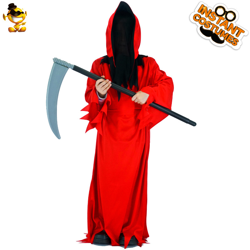 Ropa de cosplay de la muerte del muchacho ropa de Halloween rojo de la muerte del muchacho