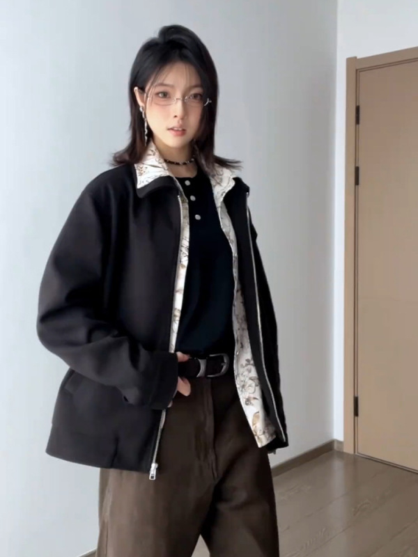 cleanfit花里领夹克男款春秋季假两件拼接设计高级感翻领正肩外套|undefined