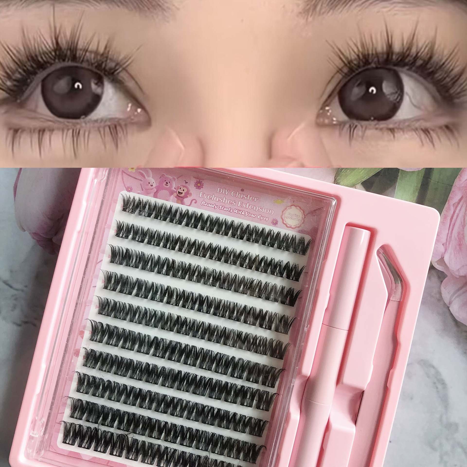 Conjunto de pestañas falsas transfronterizas de gran capacidad serie WM cómic Barbie ojos gruesos y esponjosos ojos pestañas no se cansará durante mucho tiempo