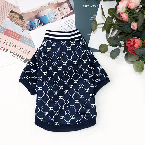 Cross-border foreign trade pet dog clothes small and medium-sized dog Schnauzer Teddy clothes autumn and winter sweatshirt striped webbing