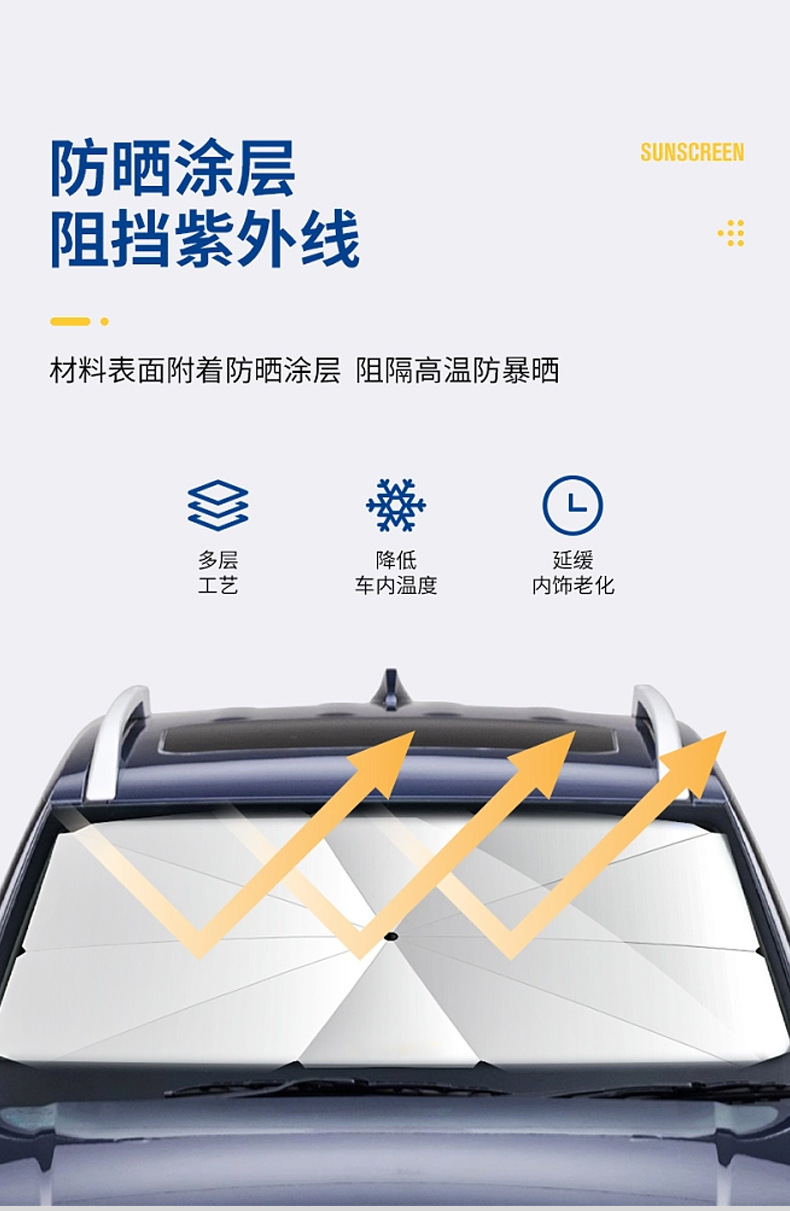Summer Car Sunshade Umbrella, Sun Protection, Heat Insulation, Convenient Sunshade, Anti-Ultraviolet, Retractable Car Sunshade Umbrella Wholesale