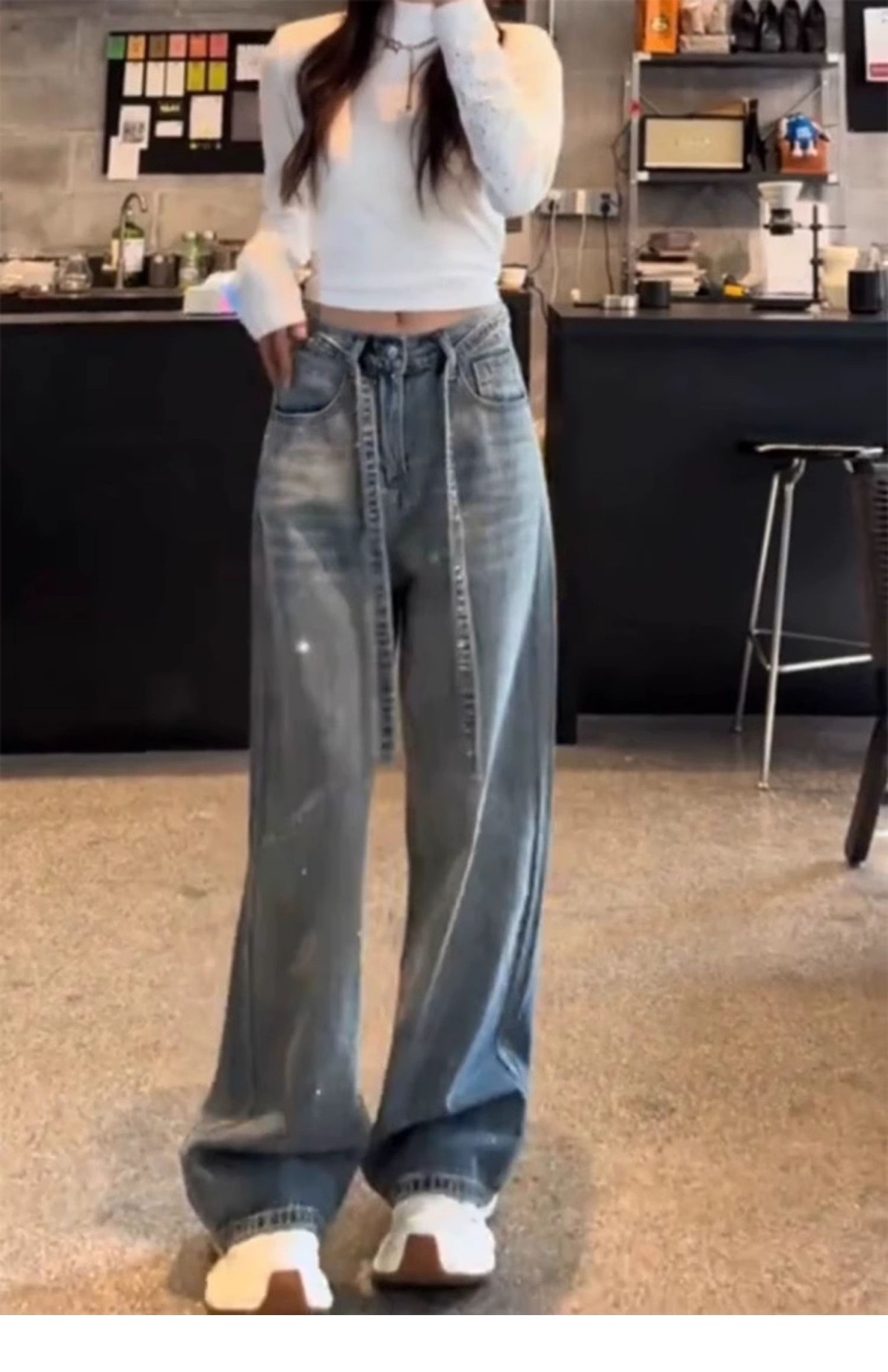 Jeans Hot Diamond con lacci di grandi dimensioni per donna 2025, nuovi pantaloni lunghi eleganti e dritti a gamba larga per ragazze grasse di grandi dimensioni_voghion.com