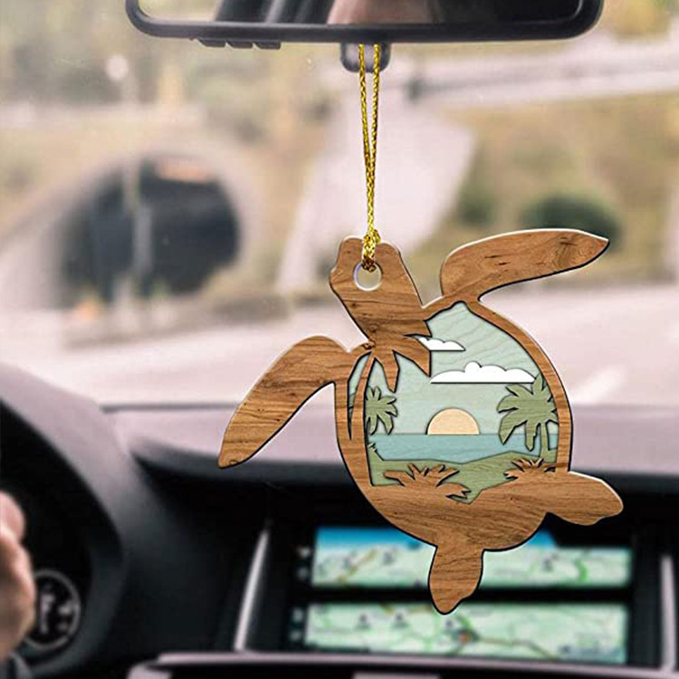 Transfronteriza última creativa gran cantidad de dibujos animados promoción tortuga espejo retrovisor del coche mochila colgante artesanía decoraciones