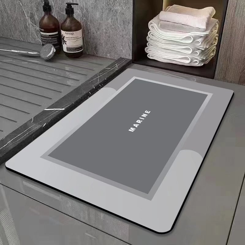 Modern minimalist style letter-pattern diatomite floor mat for bathroom, clean, moisture-wicking, non-slip mat, dust-proof doormat for entrance Modern minimalist style letter-pattern diatomite floor mat for bathroom, clean, moisture-wicking, non-slip mat, dust-proof doormat for entrance