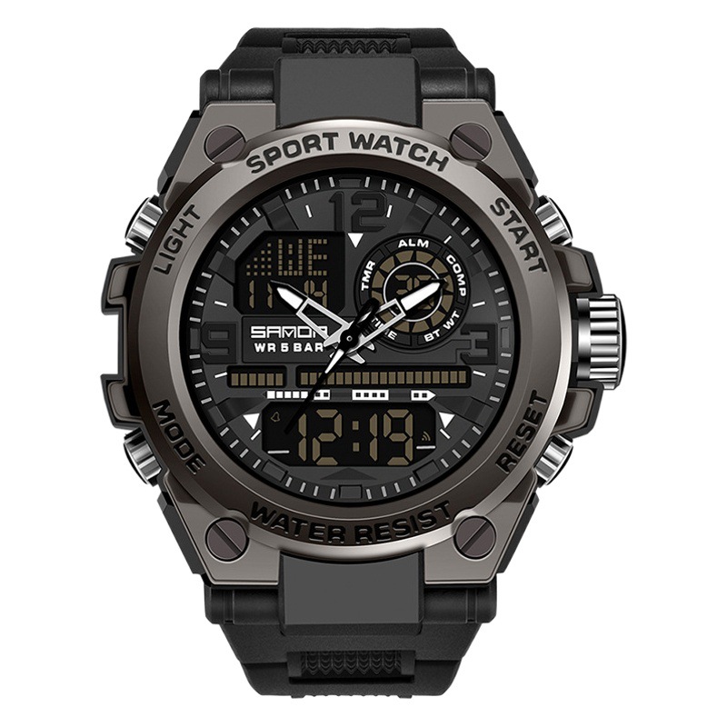 SANDA 6024 reloj deportivo electrónico impermeable multifuncional reloj de estudiante de hombre reloj deportivo de una sola pieza de generación
