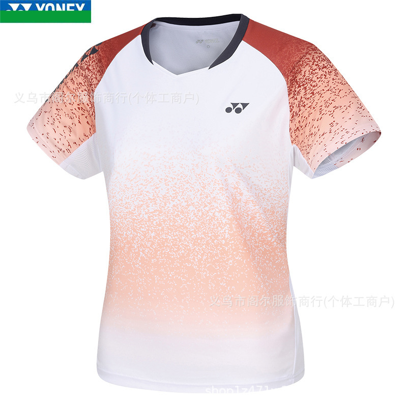 2025新款YY专业羽毛球服男女同款速干运动t恤透气比赛服短袖上衣|undefined