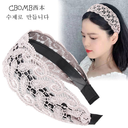 Lace Headband Korean Hair Accessory Wide Edge Toothed Hair Clip Netizen Hairpin Cover Gray Hair Show Youth Hair Band Hair Clip