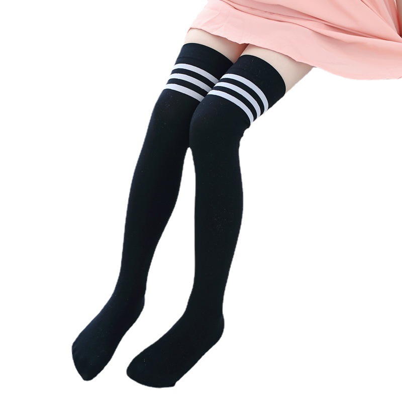 Girls' stockings children's medium stockings spring and summer thin velvet knee to knee calf football performance socks