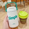 Fashionable coffee glass stainless steel, handheld portable straw, cup with glass for beloved