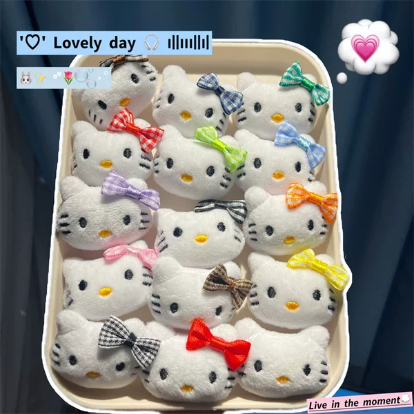 Cartoon Plush Kt Cat Accessories Bow Kitten Brooch Headdress Accessories Bags Shoes Socks Mobile Phone Cases Clothing Accessories