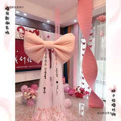 蝴蝶结网红装饰丝绒婚房成品布置春节店铺商场橱窗情人节背景