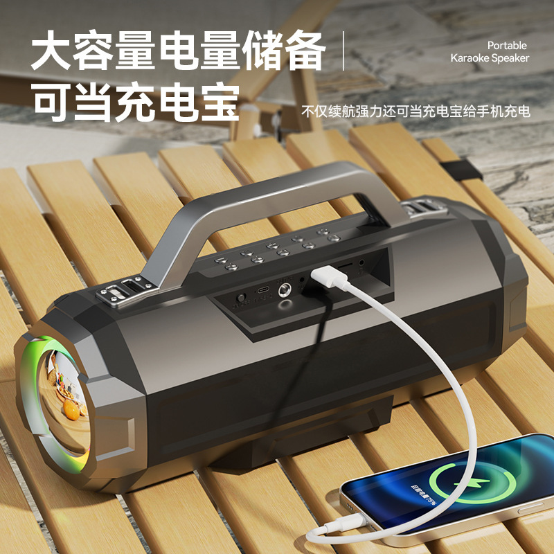 私模直播K歌一体机音响支持OTG内录反向充电一键消原音蓝牙音箱|undefined