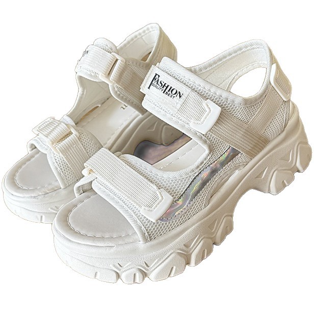 2026 verano nuevo padre sandalias mujeres muffin zapatos deportivos red popularidad de moda romana zapatos de playa de estudiantes