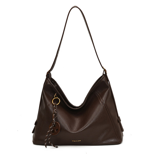 Commuting Retro Maillard Large Capacity Bag Women's 2024 New Autumn and Winter Versatile Shoulder Messenger Bag Tote Bag