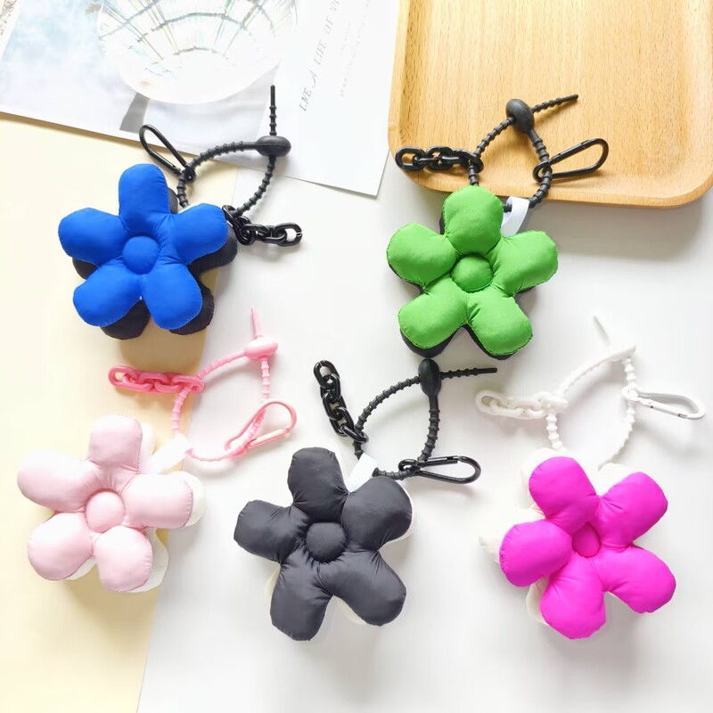 Niche Sense Trendy Ins Women's Bag Pendant Flower Cute Double-Sided Rose Red Rope Knot Backpack Car Keychain Pendant