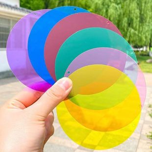 Colorful Transparent Pvc Round Plastic Sheet Transparent Filter DIY Kidsren's Handmade Environmental Creation Pendant Graffiti Painting Board